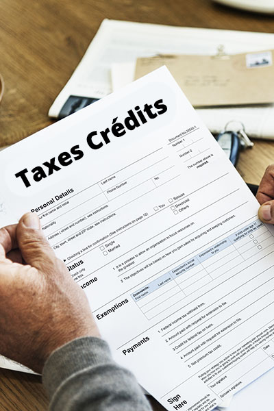 Concept de crédit d'impôt, demande de remboursement et déduction fiscale